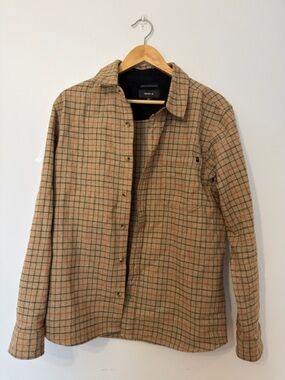 Roark Men's Tan Plaid Button-Down Shirt